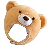 [NOLITOY] クマのぬいぐるみ帽子 漫画の帽子 クマのコスプレキャップ ドレスアップコスプレ 豪華なノベルティ のフード ふわふわの動物のかぶりもの 写真小道具コスチュームヘッド