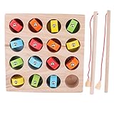 P Prettyia 木製　マグネット　1-15番号　数字釣りゲーム　クリエイティブおもちゃ　早期教育玩具