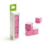 4 Piece Tegu Magnetic Wooden Block Cube Set Pink [並行輸入品]