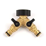 Dovewill 3/4インチ　2ウェイ　ダブル　ガーデン　ツインタップ　ホース　パイプ　スプリッター　蛇口　コネクタ　アダプター