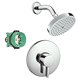 Hansgrohe KS04233-04342PC Raindance S 150 1-Jet Showerhead 2.0GPM Kit with PBV Trim, and Rough in Ch