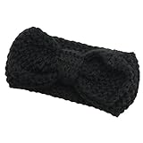 【ノーブランド 品】幼児　赤ちゃん　花　弾性　かぎ針　編み　ヘアバンド　ヘッドバンド　カチューシャ　全９色 - 黒