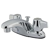 Kingston Brass KB620B Two Handle 4 in. Centerset Lavatory Faucet with Retail Pop-up