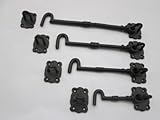 IRONMONGERY Worldâ ®ブラックアンティークCast Iron Fancy Heavyキャビンフックと目Shedゲートドアラッチロック( 4インチ/ 100 mm ) by ironm