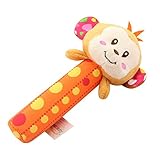 Minzhi Cartoon Hand Bell Happy Monkey Baby Animal Shaped HandbellリングRattles AMZMinzhi13117