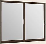 トステム インプラスウッド 引き違窓 2枚建 複層ガラス 幅1001～1500mm×高339～600mm 透明3mm+Low-Eクリア透明3mmガラス 枠色：クリエモカ オーダー商品