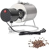 Gugrida コーヒーロースター 自動 小型 焙煎器 直火式焙煎機 業務用 家庭用 コーヒー生豆焙煎器 シャーシ付属 栗品種 ピーナッツ はと麦 だいず あずき ひまわりの种 ポップコーン コーヒー店 お菓子屋など適用(焙煎機)
