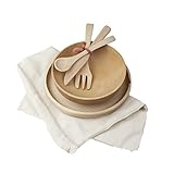 Camden Rose Childs Maple Wood Place Setting with Muslin Storage Bag by Camden Rose