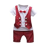 Cutelove 子供服 ベスト Tシャツ Tシャツ＆パンツ 上下セット 半袖 ショートパンツ ネクタイ付き 男の子 赤ちゃん 可愛い 夏 3色
