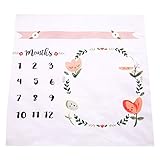 Love Sweety Baby Monthly Milestone Blanket Photo Prop Newborn Swaddling Blanket (5#) [並行輸入品]