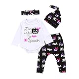 杜屋トヤ　新生児服　ハロウィーンマスク　ハロウィン　女の子　男の子　ユニセックス　赤ちゃん　文字プリント長袖トップス　シャツ　パンツ　ヘッドスカーフ　洋式秋服　秋　冬　万聖節　ハロウィン祭り　遊び　記