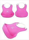 ShopXJ シリコン製 ソフト スタイ 乳児 前掛け 食べこぼし 軽減 ベビー 洗える 着脱 簡単 (ピンク)