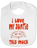 I Love My Auntie This Much - Funny Baby/Toddler/Newborn Bib -Gift white by Print4U