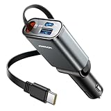 JOYROOM 巻き取り式 車載充電器 USB-C シガーソケット 57W 急速充電 iPhone/Android対応