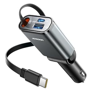 JOYROOM 巻き取り式 車載充電器 USB-C シガーソケット 57W 急速充電 iPhone/Android対応