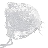 Refaxi 新生児の赤ちゃんの女の子レース花ロンパージャンプスーツキャップ写真プロ写真の衣装（ホワイトハット）