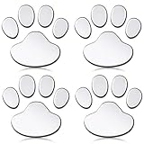 COMFORTIS 猫 肉球 ステッカー 車 バイク カーステッカー シール お得セット 【製品保証1年間】 (シルバー（4枚）)
