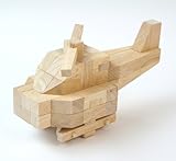 No.054　ヘリコプター　　木のおもちゃ　組木 OSKオガワ精機