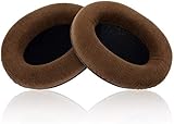 交換用イヤークッションパッドイヤーヘッドフォンのみSennheiser HD598シリーズHD598SE HD598CS HD515 HD555 HD595 HD518用のプロテインレザーとメモリーフォームを備えた（ブラウン/ベルベット）