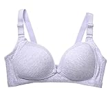 bestjpshopコットン 通気性 パープル リムなし 前ボタン 妊娠 授乳 産後 ブラジャー