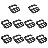10個 Gフック ウェビングバックル 20mm 合金 バックパックストラップ ベルトクリップ スライドバックル バッグベルト アクセサリーパーツ ブラック