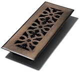 Decor Grates AG310-RB 3-Inch by 10-Inch Gothic Floor Register, Solid Brass with Rubbed Bronze Finish
