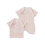 ( チャックル ) chuckle * ボンシュシュ * パステル ボーダー 新生児 コンビ肌着 & 短肌着 2枚組 ピンク 50-60cm P6026-00-20