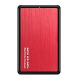TJK 2.5インチ ドライブケース SATA to USB 3.0/Type-C SSD/HDDケース ツールフリー外付けハードドライブ・エンクロージャー 合金質感 携帯便利 (USB3.0, レッド)