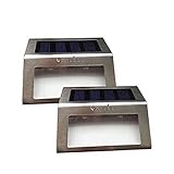 OxyLED 2 Pack SL05 LED Solar Powered Step Garden Wall Path Lights, Stainless Steel [並行輸入品]