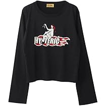 HYSTERIC GLAMOUR ヒステリックグラマー　fireロゴ　ロンT HYSTERIC GLAMOUR ヒステリックグラマー ロンT 赤黒 - メルカリ