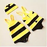 子供水着 男の子水着 女の子水着 キッズ水着 スクール水着 スイムウエア UVカット キャップ付 (6T)