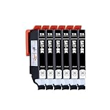 【SEASKY】SAT-BK ブラック 黒 染料 お得な6個セット エプソン EPSON 対応 サツマイモ SAT インクカートリッジ 互換インク 純正 と併用可能 残量表示機能付 さつまいも インク ISO9001認証工場 EP-715A EP-815A EP-714A EP-814A EP-712A EP-812A EP-713A EP-813A プリンターインク