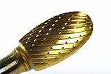 Champion Cutting Tool SE41 Tin Coated Miniature Bur, Oval Shape Solid Carbide, 1/8-Inch Cutter Diame