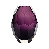 (Violet) - Casamotion Diamond Hand Blown Art Glass Vase, Gift Boxed, Violet
