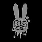 ラビット baby in car ステッカー シルバー 銀
