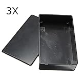 3pcs black plastic electronic box instrument case 100x60x25mm