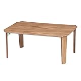 不二貿易 八角突板ローテーブル 折りたたみ 幅75cm ナチュラル 50647