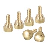 uxcell M4x10mm ニードル付きネジ 6個 真鍮製 ニードル付きネジボルト ショルダーグリップノブ ファスナー 真鍮色
