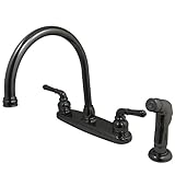 Kingston Brass NB790SP Water Onyx 8-inch Centerset Kitchen Faucet with Lever Handle And Matching Sid