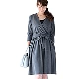 Pearls　授乳も楽ちん♪ 一歩レディに格上げする ウエストリボン付き カシュクールワンピース (charcoal moku)