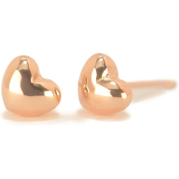 18金ピアス】 ハートピアス 4mm ピンクゴールド 1ペア両耳販売