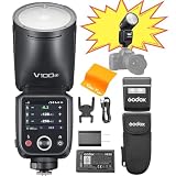 【GODOX正規代理店】Godox V100-S V100S TTL カメラフラッシュ (Sony 用)、V1Pro-S アップグレード版、100ws ラウンドヘッドフラッシュ (OLED スクリーンおよび SU-1 付き)、2.4G HSS 1/8000S リチウムイオン 7.2V/2980mah、Godox V100S (Sony カメラ用)