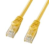 サンワサプライ(Sanwa Supply) CAT6LANケーブル (3m) UTP 1Gbps/250MHz RJ45 ツメ折れ防止 イエロー LA-Y6-03Y