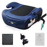 PFEBRO ジュニアシート ISOFIX R129適合 i-Size ブースターシート チャイルドシート 取付簡単 ロングユース 125～150cm 洗えるカバー (ブルー(厚いクッション))