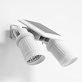 LeKu ソーラーライト 人感センサー付き 14LED 2灯式 360角度調整可 防犯対策 ワイヤレス 防水防犯用外灯 壁掛け式 太陽発電 省エネ 屋外照明/軒先/駐車場/庭先/玄関周りなど対応 夜間