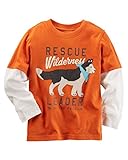 Carter 's Baby Boys長袖layered-look Rescue WildernessグラフィックTシャツ、3 M、オレンジ