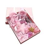 SAIKOUSHOP　ヘアアクセサリ　ヘアバンド　髪飾り　ヘアピン　髪留め カチューシャ　プゼント包装　１０セット (ピンク)