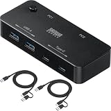 サンワダイレクト USB切替器 2入力4出力 Type-A×2/Type-C×2 5Gbps Type-A/Type-C対応ケーブル付き スイッチャー 400-SW041