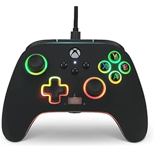 【国内正規品 2年保証】PowerA スペクトラ インフィニティ エンハンスド 有線 コントローラーXbox Series X|S Xbox One Windows PC 10/11 用(公式ライセンス取得) 1522360-01 ブラック 二重振動機能 背面ボタン LEDエフェクト トリガーロック