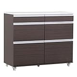 arne レンジ台 キャスター付き 完成品 キッチンカウンター キッチン収納 ワゴン RD-1203 ダークブラウン